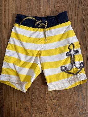 Janie and Jack Navy and Cream Lined Shorts